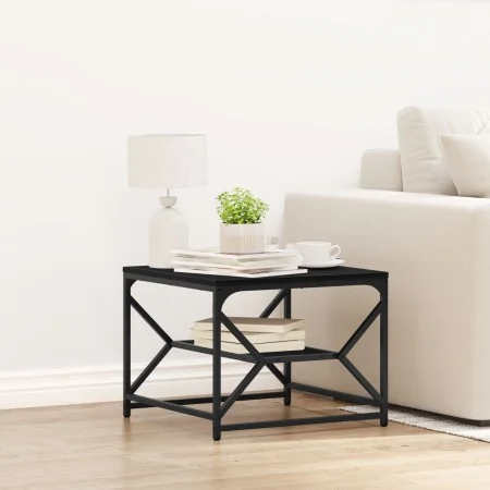 Mesa de café de roble negro con estante, 51x50x40 cm, hecha de madera elaborada by , Coffee table - Ref: Foro24-868225, Price...