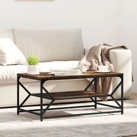 Mesa de Café con Estante Roble Ahumado 90x50x40