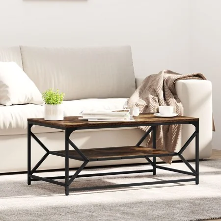 Mesa de Café con Estante Roble Ahumado 90x50x40 cm Madera Engineered | Foro24.es | Tu tienda online para hogar, jardín y más Foro24.es