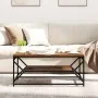 Mesa de café con estante de madera envejecida 90x50x40 cm, hecha de madera by , Coffee table - Ref: Foro24-868235, Price: 62,...