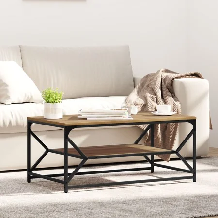 Mesa de café con estante de roble artesanal 90x50x40 cm von , Couchtisch - Ref: Foro24-868236, Preis: 62,04 €, Rabatt: -5%%