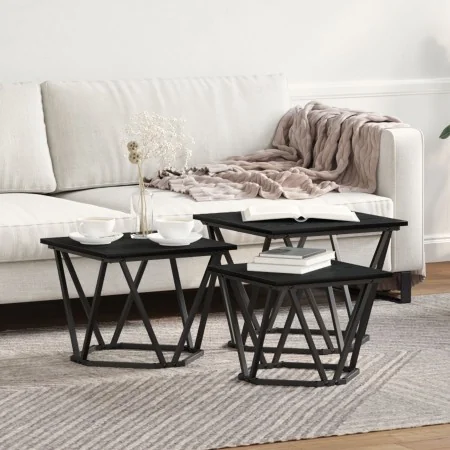 Mesas Laterales 3 pcs Madera de Roble Negra | Foro24.es | Tu tienda online para hogar, jardín y más Foro24.es