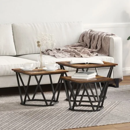 Mesitas de noche 3 pcs Madera de roble ahumada | Foro24.es | Tu tienda online para hogar, jardín y más Foro24.es