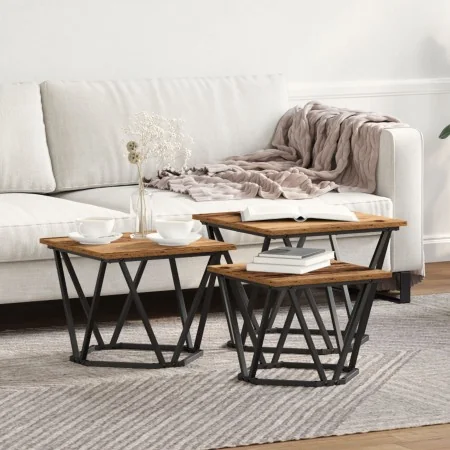 Mesas Laterales de 3 pcs en Madera Vieja von , Couchtisch - Ref: Foro24-868283, Preis: 64,54 €, Rabatt: -5%%
