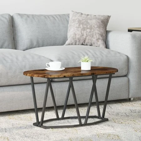 Mesa de café de roble ahumado 80x40x40,5 cm de madera ingenierizada y metal by , Coffee table - Ref: Foro24-869692, Price: 44...