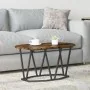 Mesa de café de roble ahumado 80x40x40,5 cm de madera ingenierizada y metal by , Coffee table - Ref: Foro24-869692, Price: 44...