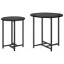 Juego de 2 Mesas Laterales en Madera de Roble Negro y Metal by , Side tables - Ref: Foro24-869696, Price: 50,67 €, Discount: ...