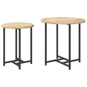 Mesa auxiliar de 2 piezas en madera de roble