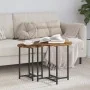 Mesa Lateral 2 pcs Madera de Roble Ahumada, Madera Ingenierizada y Metal von , Seitentische - Ref: Foro24-869698, Preis: 47,9...