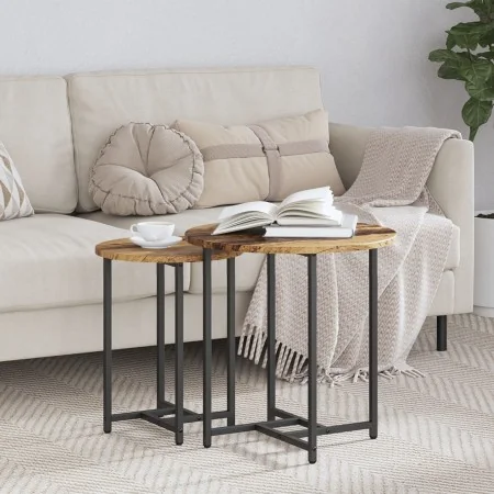 Mesa auxiliar de 2 piezas de madera antigua, madera de ingeniería y metal von , Seitentische - Ref: Foro24-869700, Preis: 47,...