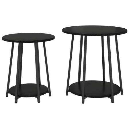 Mesa Lateral 2 pcs Negra de Madera y Metal | Foro24.es | Tu tienda online para hogar, jardín y más Foro24.es