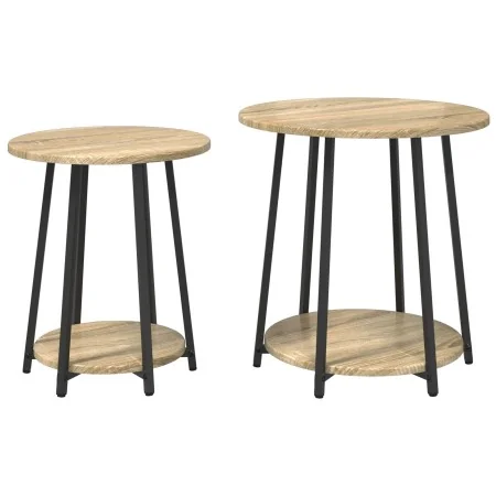 Mesa auxiliar de 2 piezas en madera de roble sonoma y metal | Foro24.es | Tu tienda online para hogar, jardín y más Foro24.es