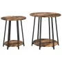 Mesa lateral de 2 piezas en madera de roble ahumado y metal | Foro24.es | Tu tienda online para hogar, jardín y más Foro24.es