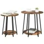 Mesa lateral de 2 piezas en madera de roble ahumado y metal | Foro24.es | Tu tienda online para hogar, jardín y más Foro24.es