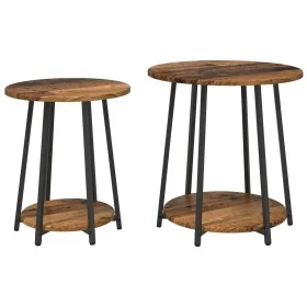 Mesa Auxiliar de 2 Piezas de Madera Vieja, Madera