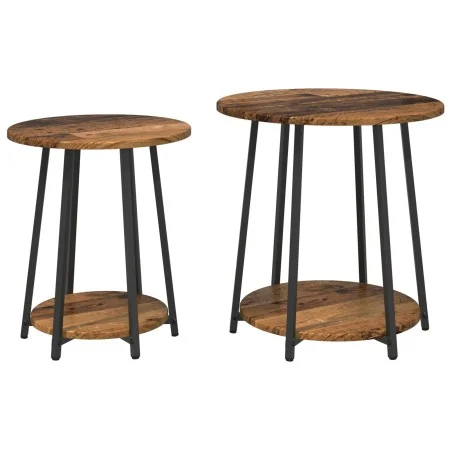 Mesa Auxiliar de 2 Piezas de Madera Vieja, Madera Reforzada y Metal | Foro24.es | Tu tienda online para hogar, jardín y más Foro24.es