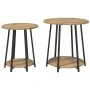 Juego de Mesas Laterales de 2 en Roble Artesanal con Madera Ingenierizada y Metal | Foro24.es | Tu tienda online para hogar, jardín y más Foro24.es