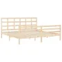 Bed frame with solid wood headboard 200x200 cm by vidaXL, Beds and slatted bases - Ref: Foro24-3194006, Price: 141,46 €, Disc...