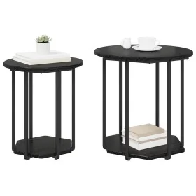 Comprar Mesa Lateral 2 pcs Madera de Roble Negro