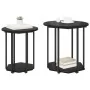 Mesa Lateral 2 pcs Madera de Roble Negro y Metal | Foro24.es | Tu tienda online para hogar, jardín y más Foro24.es