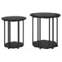 Mesa Lateral 2 pcs Madera de Roble Negro y Metal | Foro24.es | Tu tienda online para hogar, jardín y más Foro24.es