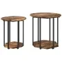 Mesa Lateral 2 pcs de Madera de Roble Ahumada y Metal | Foro24.es | Tu tienda online para hogar, jardín y más Foro24.es