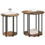 Mesa Lateral 2 pcs de Madera de Roble Ahumada y Metal | Foro24.es | Tu tienda online para hogar, jardín y más Foro24.es