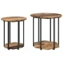Mesa lateral 2 pcs de madera vieja, madera ingeniada y metal | Foro24.es | Tu tienda online para hogar, jardín y más Foro24.es