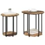 Mesa lateral 2 pcs de madera vieja, madera ingeniada y metal | Foro24.es | Tu tienda online para hogar, jardín y más Foro24.es