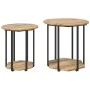Juego de 2 mesas laterales de roble, madera de ingeniería y metal | Foro24.es | Tu tienda online para hogar, jardín y más Foro24.es