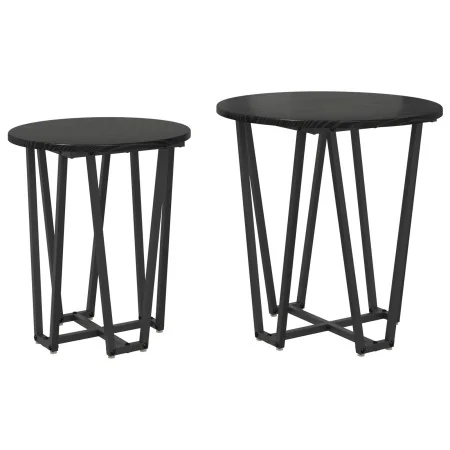Set de Mesas Laterales de 2 - MDF y Metal en Roble Negro | Foro24.es | Tu tienda online para hogar, jardín y más Foro24.es