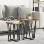 Mesa Auxiliar 2 Pzs de Roble Ahumado con Madera Ingenierizada y Metal | Foro24.es | Tu tienda online para hogar, jardín y más Foro24.es