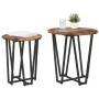 Mesa Auxiliar 2 Pzs de Roble Ahumado con Madera Ingenierizada y Metal | Foro24.es | Tu tienda online para hogar, jardín y más Foro24.es