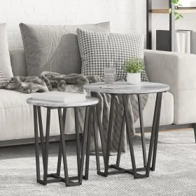 Mesa auxiliar de 2 piezas en gris Sonoma, hecha