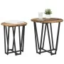 Mesa lateral de 2 piezas hecha de madera reciclada, tablero de madera y metal | Foro24.es | Tu tienda online para hogar, jardín y más Foro24.es
