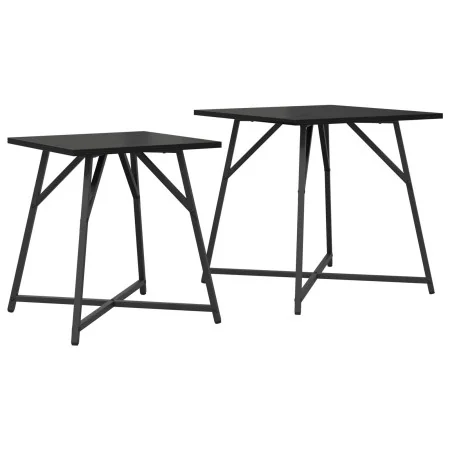Mesa Auxiliar de 2 piezas en Madera de Roble Negra y Metal | Foro24.es | Tu tienda online para hogar, jardín y más Foro24.es