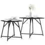 Mesa Auxiliar de 2 piezas en Madera de Roble Negra y Metal | Foro24.es | Tu tienda online para hogar, jardín y más Foro24.es