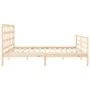 Bed frame with solid wood headboard 200x200 cm by vidaXL, Beds and slatted bases - Ref: Foro24-3194006, Price: 141,46 €, Disc...