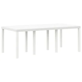 Mesa de Jardín Blanca 200x100x73 cm de Polyratán