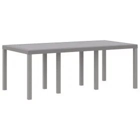 Mesa de jardín Gris Claro 200x100x73 cm de Polirratán by , Garden tables - Ref: Foro24-871691, Price: 163,00 €, Discount: -5%%