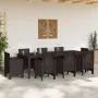 Mesa de Jardín Marrón 250x100x73 cm de Rattan Sintético by , Garden tables - Ref: Foro24-871693, Price: 183,40 €, Discount: -5%%