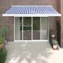 Toldo retráctil aluminio y tela azul y blanco 3x2,5 m by , Awnings - Ref: Foro24-3154521, Price: 422,44 €, Discount: -5%%