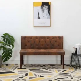 Banco de piel de ante artificial marrón 120 cm von , Bänke für Hallen und Lager - Ref: Foro24-288573, Preis: 225,74 €, Rabatt...