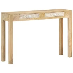 Mesa consola madera maciza de mango decolorada
