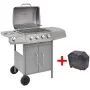 Barbacoa grill de gas 4+1 quemadores plateada by , Barbecues - Ref: Foro24-273791, Price: 245,80 €, Discount: -5%%
