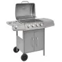 Barbacoa grill de gas 4+1 quemadores plateada by , Barbecues - Ref: Foro24-273791, Price: 245,80 €, Discount: -5%%