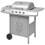 Barbacoa grill de gas 4+1 quemadores plateada by , Barbecues - Ref: Foro24-273791, Price: 245,80 €, Discount: -5%%