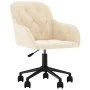Silla de oficina giratoria de terciopelo color crema de , Sillas de oficina - Ref: Foro24-344876, Precio: 97,31 €, Descuento:...