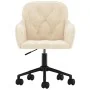Silla de oficina giratoria de terciopelo color crema de , Sillas de oficina - Ref: Foro24-344876, Precio: 97,31 €, Descuento:...