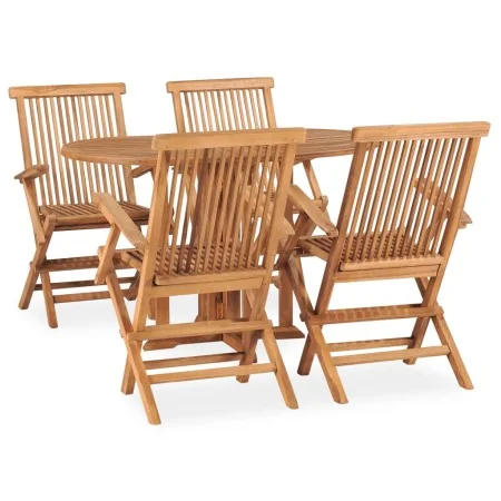 Set de comedor de jardín plegable 5 pzas madera maciza de teca von , Gartensets - Ref: Foro24-3059975, Preis: 518,11 €, Rabat...